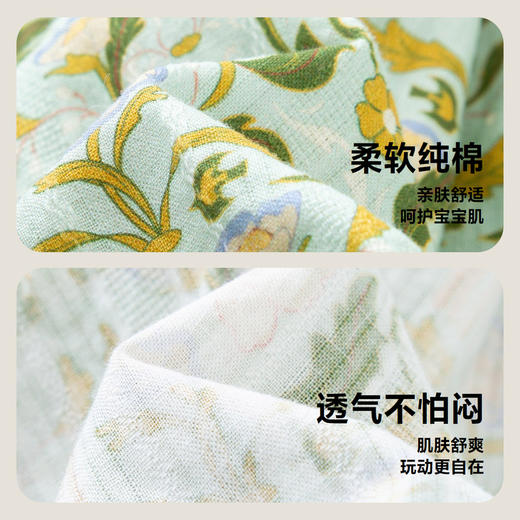 迷你巴拉女童连衣裙宝宝可爱娃娃领泡泡袖纯棉清新印花公主裙 商品图3