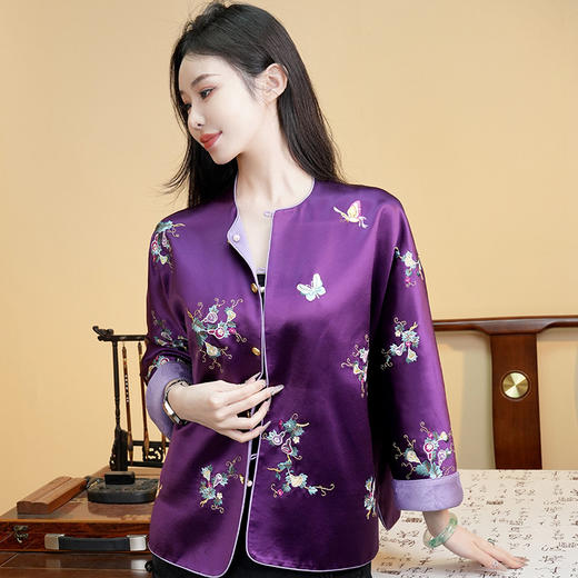 重工刺绣国潮，复古中国风宽松圆领外套OG-9786 商品图1