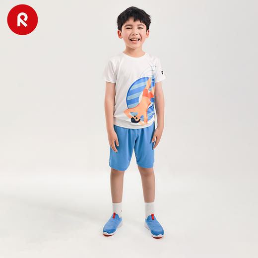 reima男女儿童T恤大童2024春夏新款木糖醇凉感白色圆领短袖 商品图1