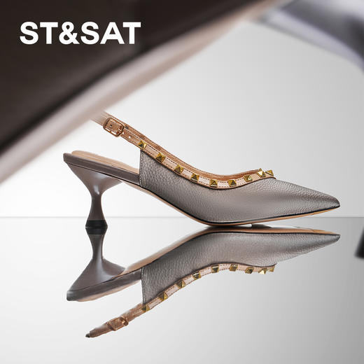 星期六法式尖头铆钉中后空SSC1114125 商品图3