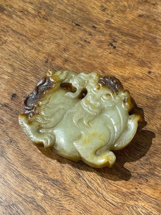 和田褐沁白玉瑞狮腰带扣环，顺丰包邮 商品图11