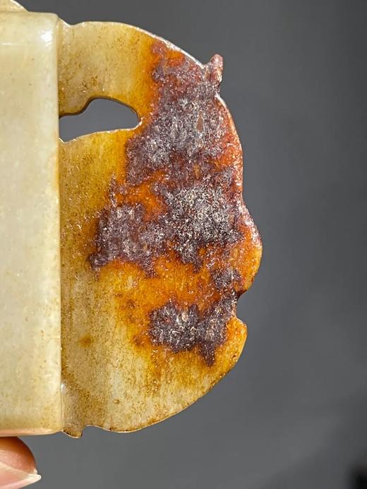 和田褐沁白玉瑞狮腰带扣环，顺丰包邮 商品图10