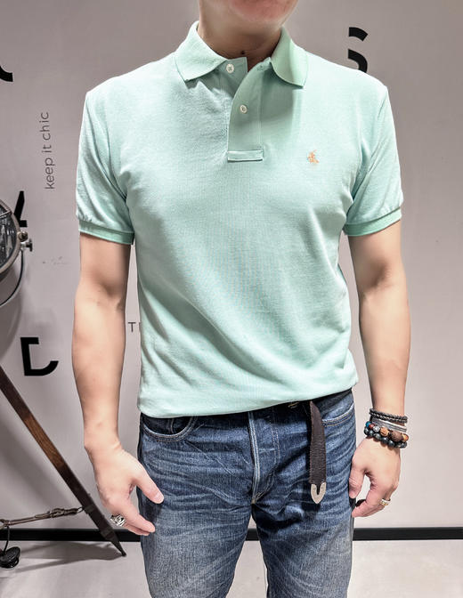 单品包邮现货 THS-特 无补 polo RL家 男士 马球刺绣经典fit朱地棉大马仔 小马仔刺绣polo 8色 AH2312 商品图3