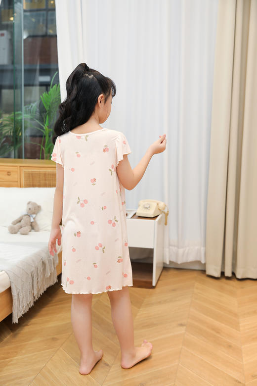 【单件6折/2件5折】【秀黛】女童水果印花短袖裙女童夏季睡裙家居服L2440007T【门店同款】 商品图2