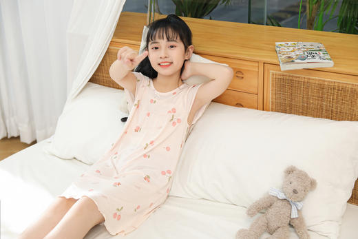 【单件6折/2件5折】【秀黛】女童水果印花短袖裙女童夏季睡裙家居服L2440007T【门店同款】 商品图7