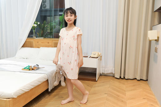 【单件6折/2件5折】【秀黛】女童水果印花短袖裙女童夏季睡裙家居服L2440007T【门店同款】 商品图4