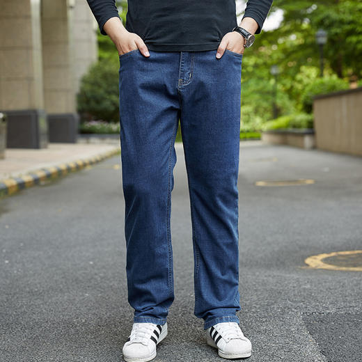 【Q】【特大码】【夏季薄款】【新款DMR】大依优型大码男装直筒牛仔裤弹力加肥加大号宽松长裤舒适胖子裤子夏季 商品图6