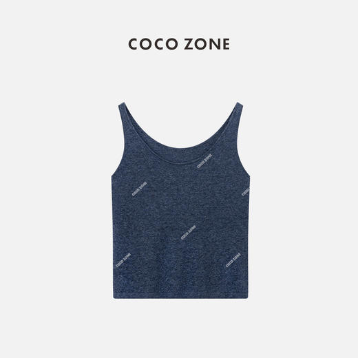 COCO ZONE2024夏季外穿U领背心针织衫纯色修身上衣CC2B0569 商品图0