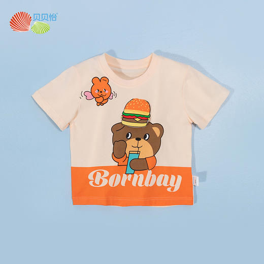 贝贝怡男童短袖t恤纯棉夏季薄款24新款童装上衣男孩半袖儿童卡通夏装ZB2DS016 商品图2