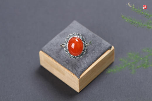 南红保山冰红戒指【佳宁】，925银镶 商品图4