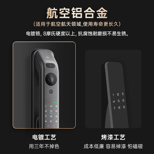 凯迪仕（kaadas）智能锁K20 Pro Max升级版3D人脸大屏监控 智能门锁 指纹锁 太空灰 商品图3