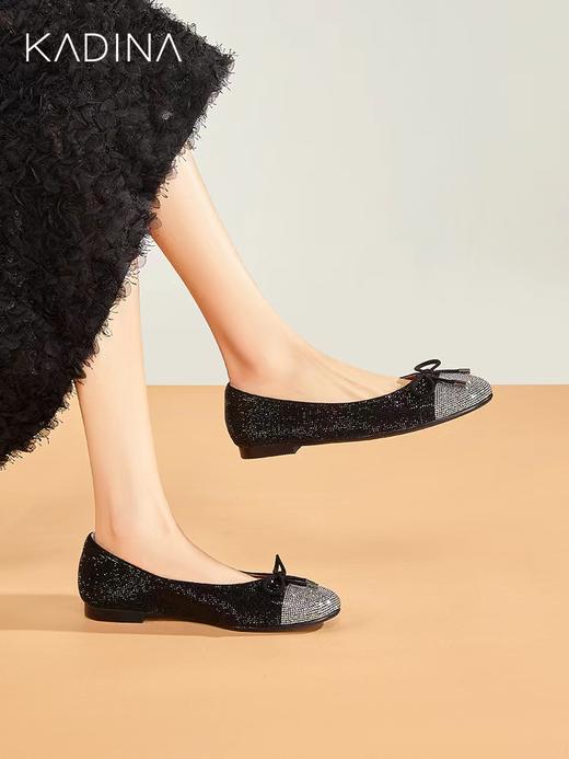 【KADINA】  A3F | 卡迪娜24新品圆头平底亮钻乐福女鞋KS246505 商品图2