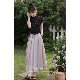 【6折秒杀】鹿向南「又见乌托邦」法式花苞裙女新款夏高腰宽松长款半身裙L35929