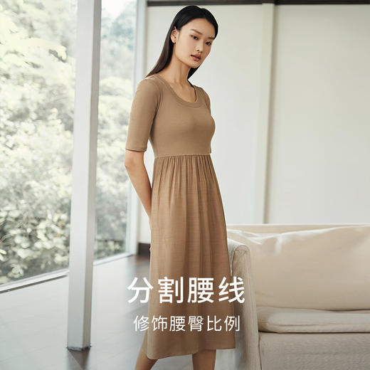 【露出天鹅颈】金三塔桑蚕丝睡裙女舒爽不易皱简约可外穿睡衣家居服  YZFEB303 商品图2