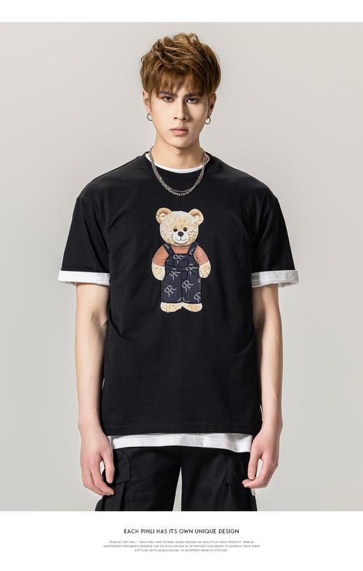 PINLI品立2024春季新款男士体恤圆领印花短袖T恤潮牌BG231111014 商品图0