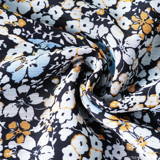 剩S/M/L/XL 米思阳2025夏季新款知性优雅气质连衣裙碎花设计泡泡袖A字裙1032 商品图3