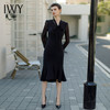 IWY/设计感轻奢黑色礼服裙女春夏高级感气质显瘦鱼尾连衣裙Q1055 商品缩略图0