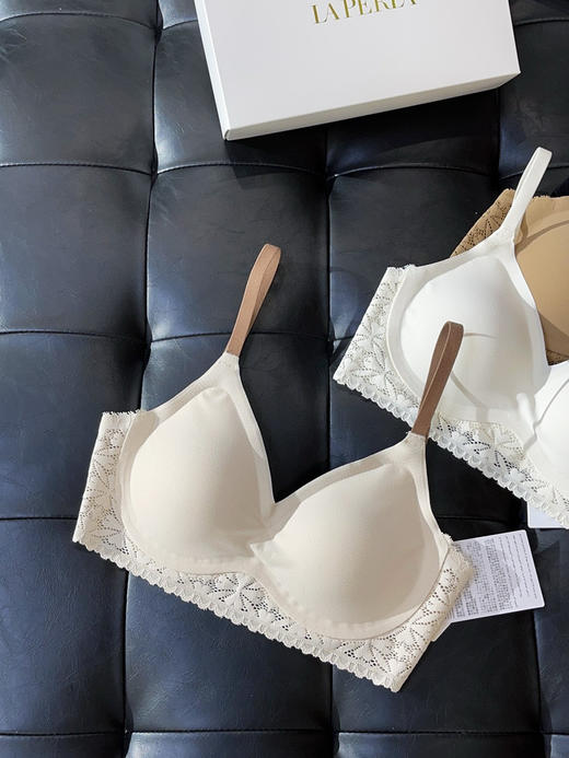 410-3 LP蕾丝无痕聚拢文胸 黑色 珍珠白 裸肤色 奶咖色 商品图2