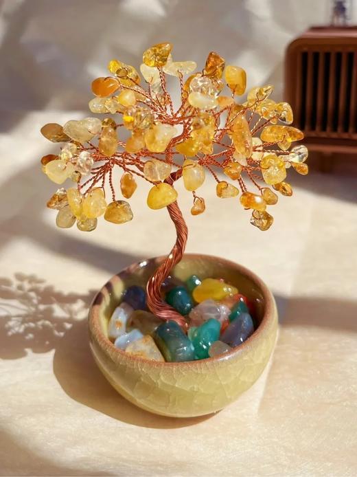 【桌面氛围感好物】天然水晶树 前程似锦上岸树 挑选大颗粒且亮黄的 树形茂密 实物成色很好哟～ 商品图2