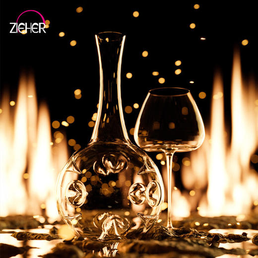 ZIEHER德国进口手工水晶玻璃高档红酒杯白葡萄杯香槟杯甜烈酒杯醒酒器 750mlEDDY湍流醒酒器（1只） 商品图8
