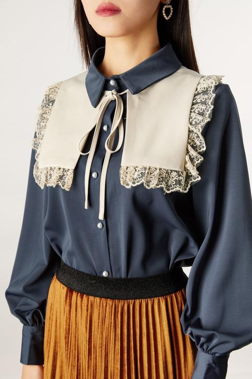 amadella 蕾丝荷叶边披肩领衬衣 10932 商品图3
