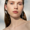 ZEGL设计师绿野漫迹系列蝴蝶耳环女2024新款贝珠流苏耳钉精灵耳饰 商品缩略图3
