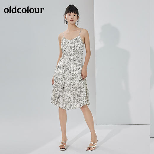 oldcolour2022夏季新品碎花吊带连衣裙 商品图2