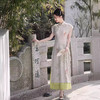 日常复古文艺修身，奥黛旗袍裙2件套可拆卸YMT-84014 商品缩略图3