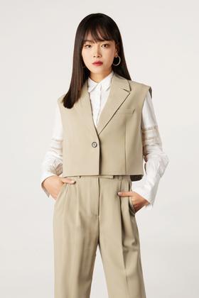 LNNNS 时尚截短款马甲外套 11112