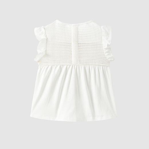 英氏-童衣类（夏）H4英针圆领短套衣英氏白100CM 商品图1