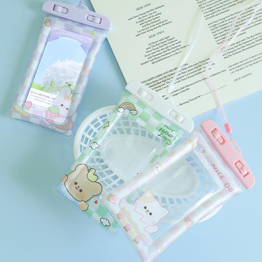 【可触屏手机袋 游泳防沉密封袋】气囊防水袋带提手 漂流手机套防水袋 商品图0