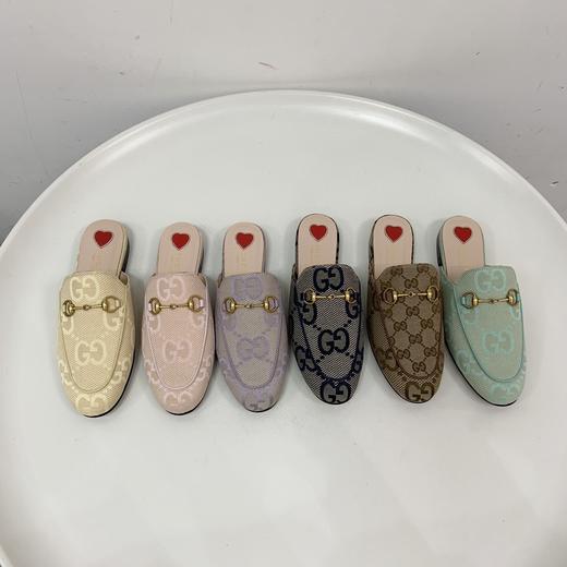 古奇包头半拖鞋女夏外穿穆勒鞋四季新款马衔扣平底鞋懒人凉拖 商品图1