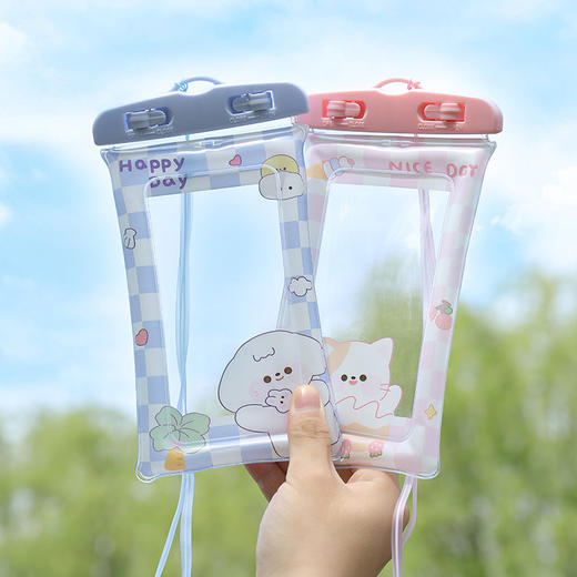 【可触屏手机袋 游泳防沉密封袋】气囊防水袋带提手 漂流手机套防水袋 商品图2