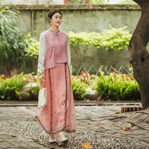 【林栖设计小店】2024年春夏新品无袖马甲提花新中式复古气质背心女1942326 商品图6