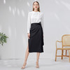 EITIE爱特爱中式高腰一片式绑带开叉半身裙黑色通勤显瘦夏新款B06116 商品缩略图3