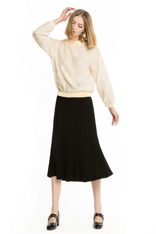 NOIR 黑色九分A字针织裙 1025 商品图4