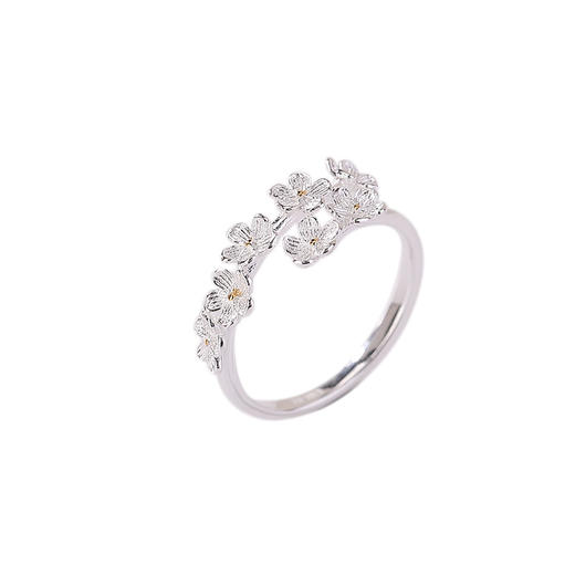 【百花飘雪】S999银足银镀金气质花朵戒指【CW-JZ06477】 商品图4