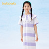 巴拉巴拉女童裙子儿童连衣裙新款夏装中大童条纹撞色大翻领潮 商品缩略图0