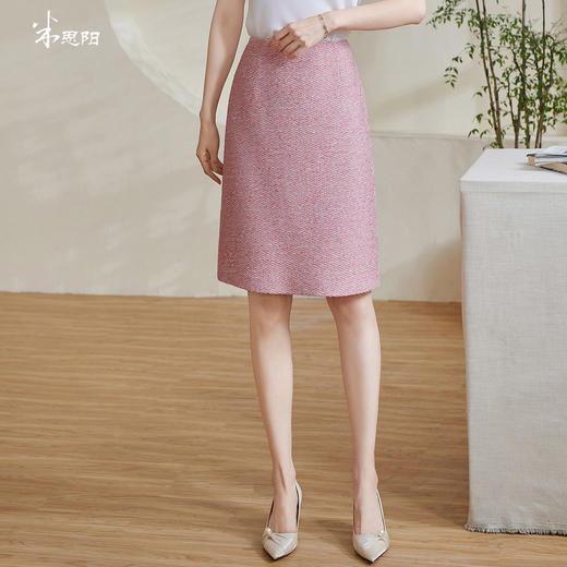剩S/M/L/XL 米思阳2025夏季新款小香风简约优雅半身裙高腰修身高级感裙子1298 商品图0