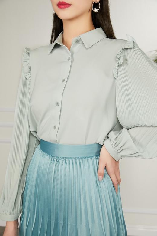Le Malene 泡泡袖压褶衬衣 11224 商品图3
