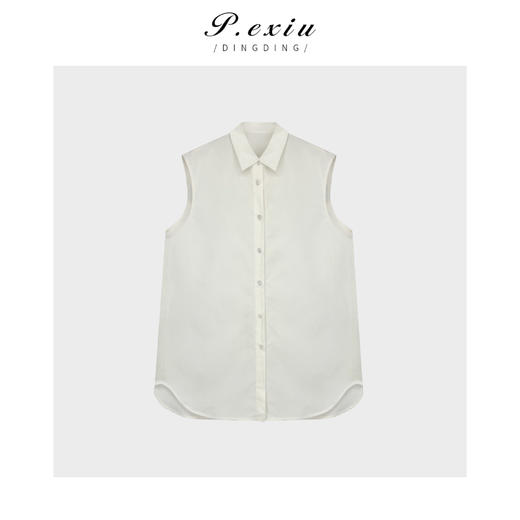 03-4潘依绣丁丁宠粉
叠穿神器 天丝法式单排扣气质百搭无袖衬衫 W-61771 商品图1