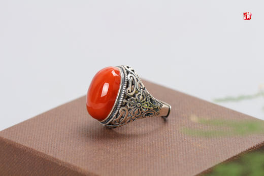 南红戒指【明赫】，925银镶 商品图3