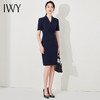 IWY/藏青色西装连衣裙短袖售楼部高级感设计师修身气质职业装裙子24Q520 商品缩略图4