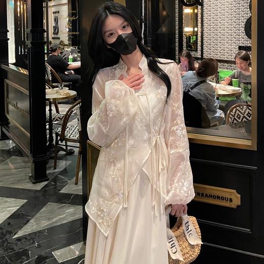 【新中式复古刺绣裙装】2024春夏新中式复古刺绣国风小个子仙气上衣半身裙套装预售15天内发货-FSXPDC0402 商品图0