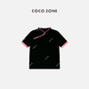 COCO ZONE2024新中式国风盘扣立领针织衫撞色短袖毛衣CC2A0309 商品缩略图1