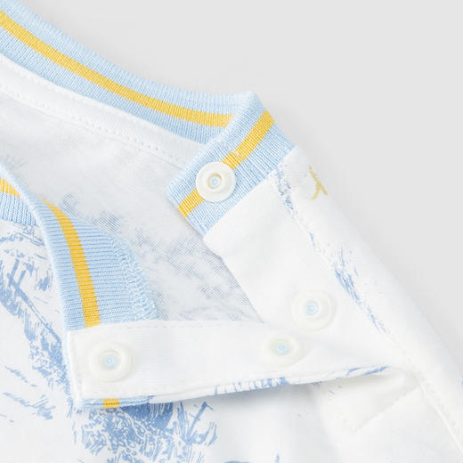 英氏-童衣类（夏）H4英针圆领短套衣英氏白100CM 商品图4