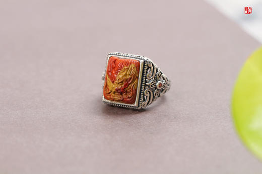 南红龙戒【龙腾四海】，925银镶 商品图1