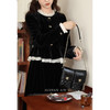 鹿向南《怦然心动》黑色丝绒连衣裙春秋款女假两件富家千金感裙子 商品缩略图1