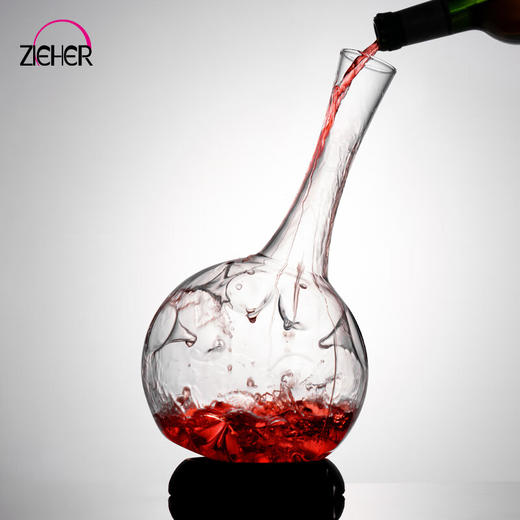 ZIEHER德国进口手工水晶玻璃高档红酒杯白葡萄杯香槟杯甜烈酒杯醒酒器 750mlEDDY湍流醒酒器（1只） 商品图4