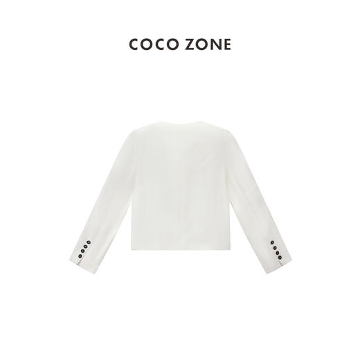 COCO ZONE2024‘白月光’高级感圆领明线装饰外套百搭长袖上衣CC1B0760 商品图1